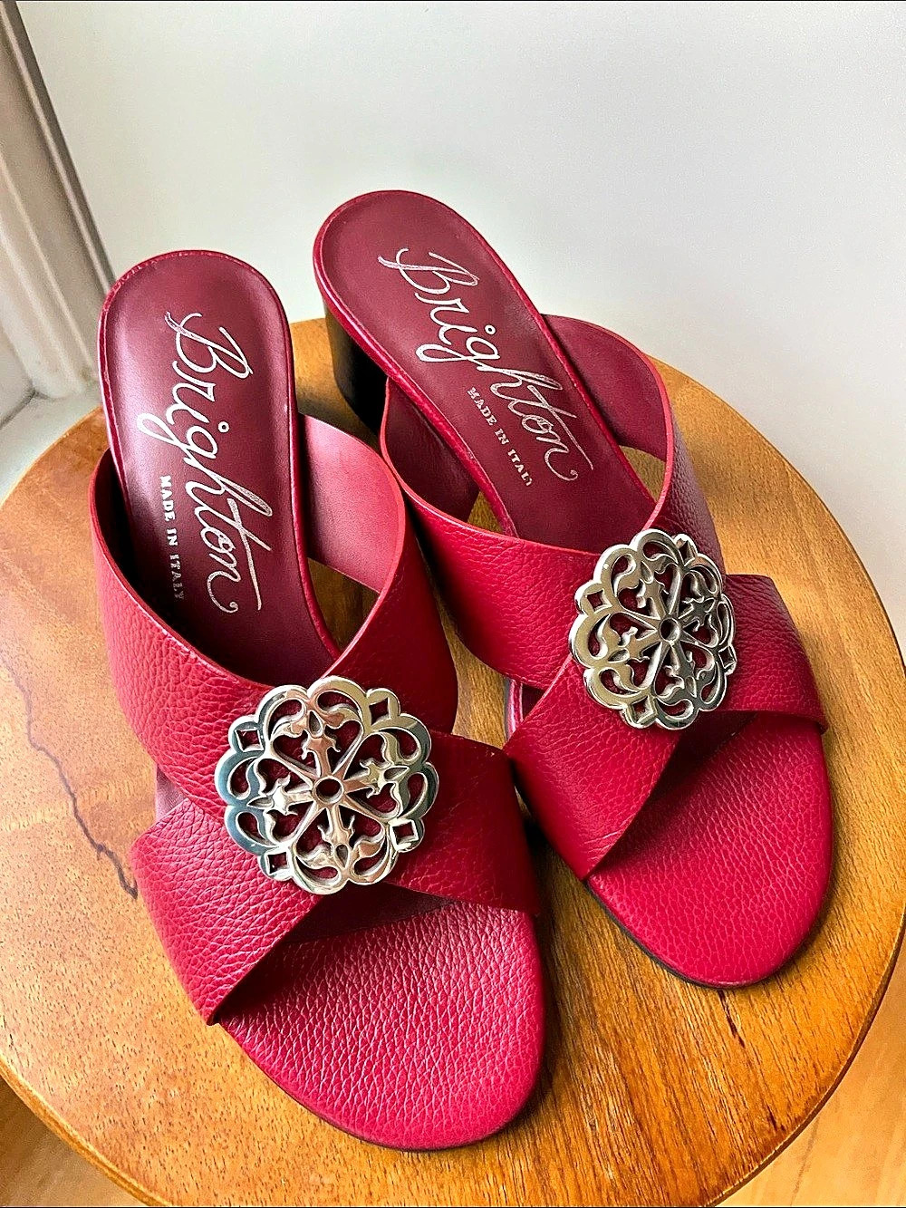 Brighton Alison Sandal Floral Mule Heels
